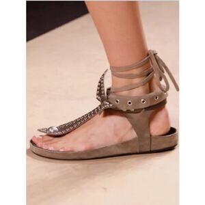 Isabel Marant Edris Bow Tie Sandals EU 37 US 6 Quiet Luxury Boho Indie